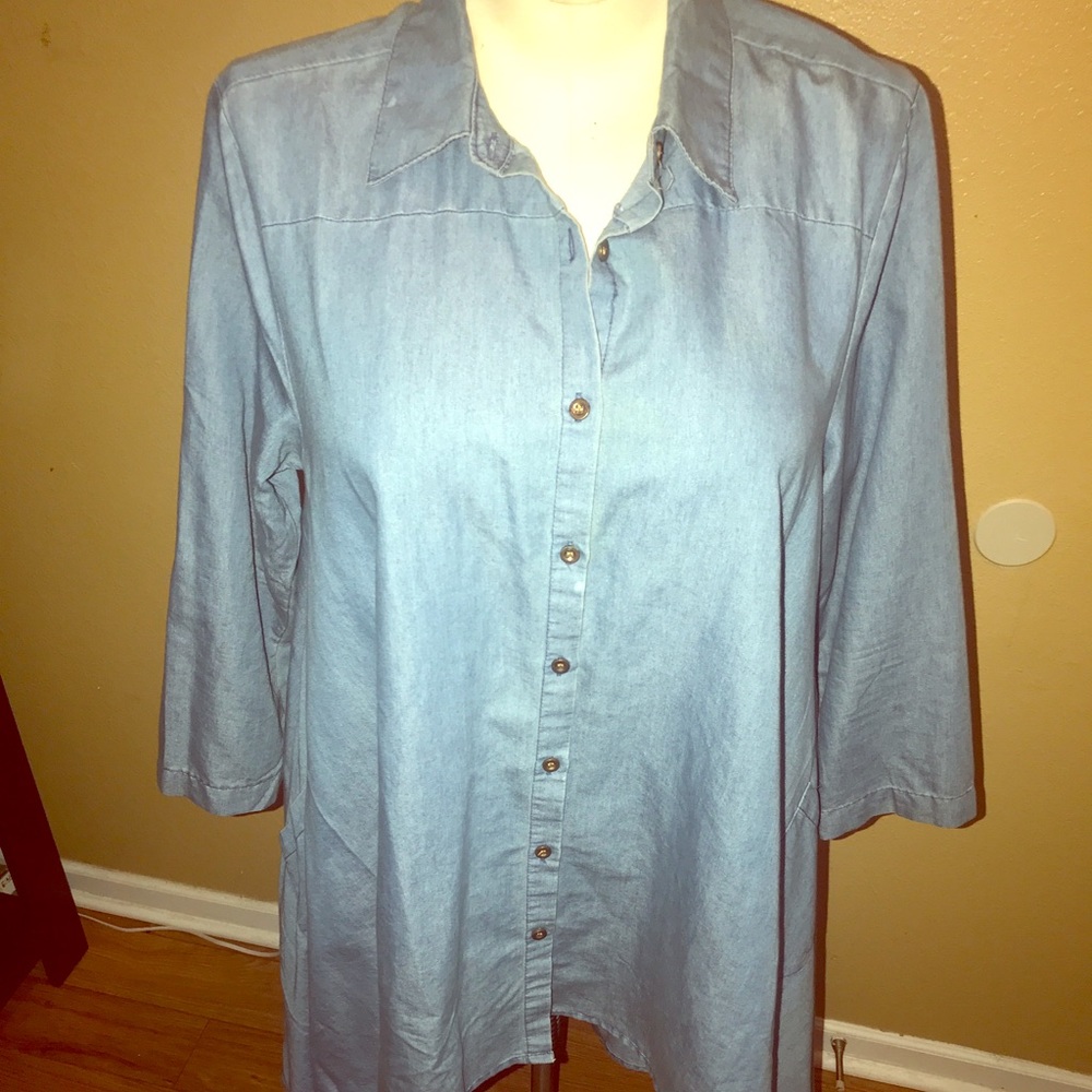 Denim Oversized Shirt -Dress